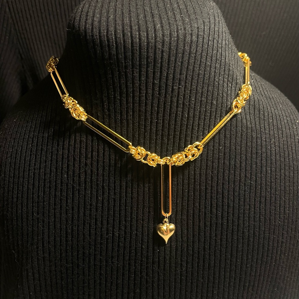14K GOLD FILLED Gold Heart Pendant Necklace